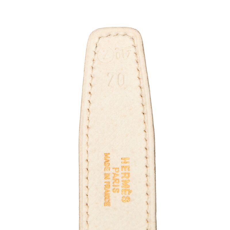 Hermes Constance Buckle Reversible Logo Belt 70 Black White Leather