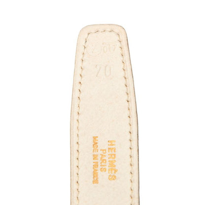 Hermes Constance Buckle Reversible Logo Belt 70 Black White Leather
