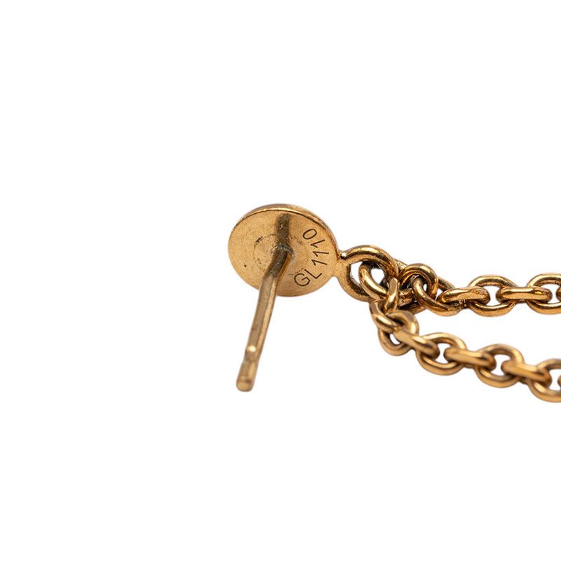 Louis Vuitton Boucle Doreille Pandan Gambling Earrings Gold Multicolor Plated