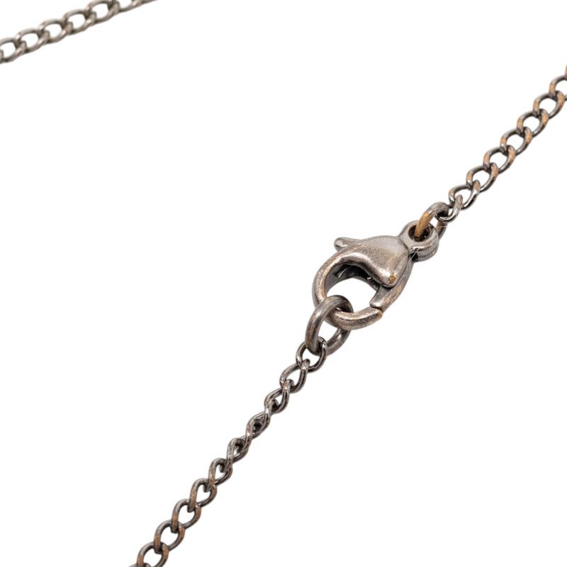 Chanel CC Logo Studs Pendant Necklace Black Metal