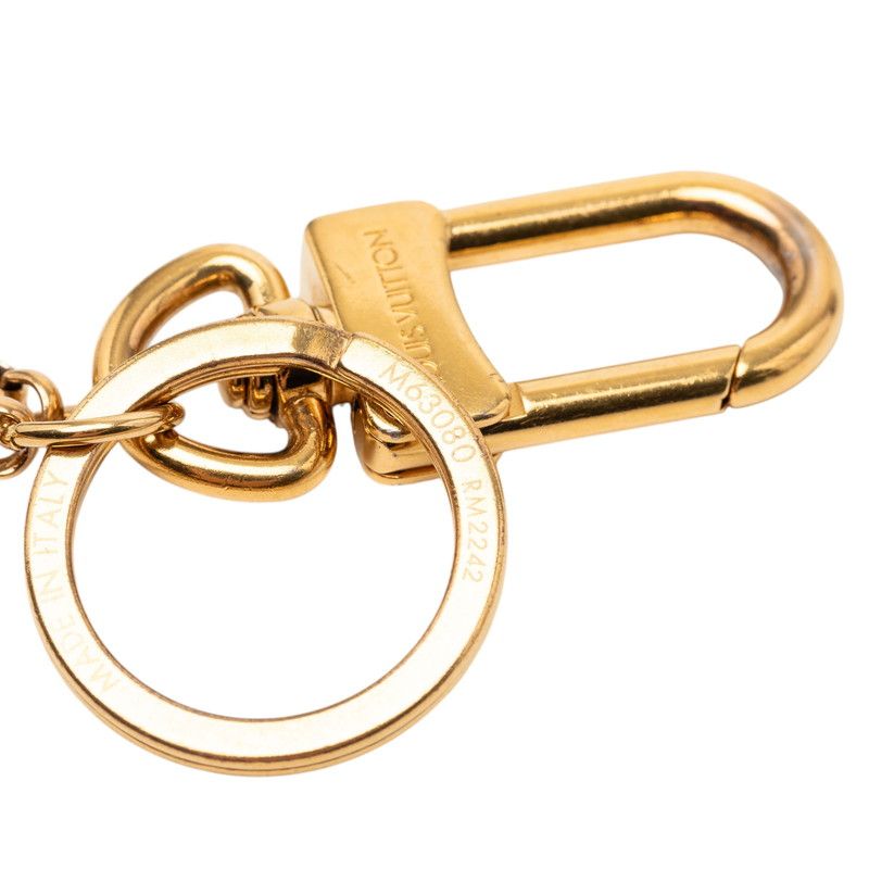 Louis Vuitton Porte Cles LV Capucines Key Ring Key Holder Gold Black Plated