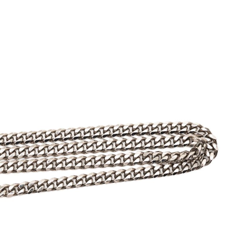 Louis Vuitton Necklace Monogram Low Flower Motif Chain Silver Metal