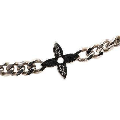 Louis Vuitton Necklace Monogram Low Flower Motif Chain Silver Metal