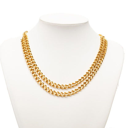 Chanel Necklace Double Chain Gold Plated