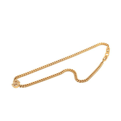 Dior Cdlogo Line Stone Necklace Gold Plated
