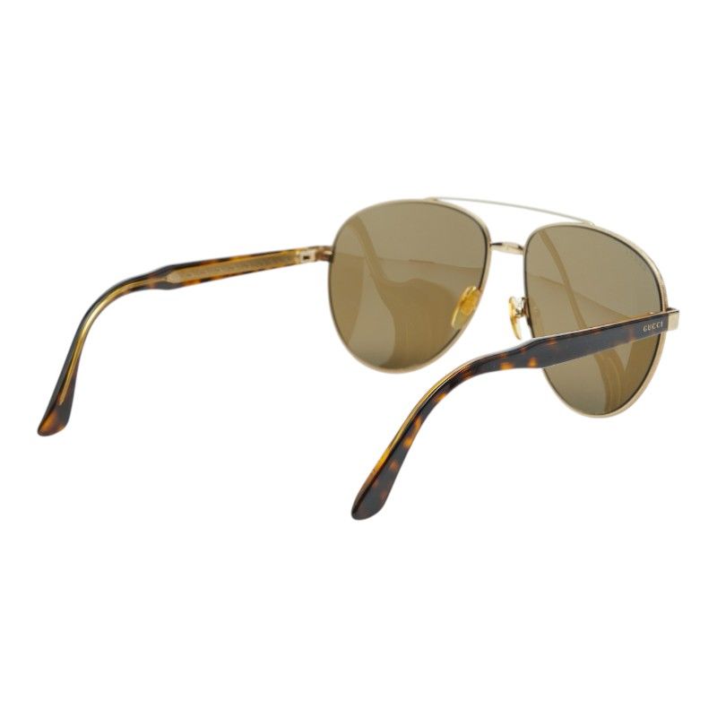 Gucci Teardrop Sunglasses Premier Gold Brown Plated Acetate Eyewear
