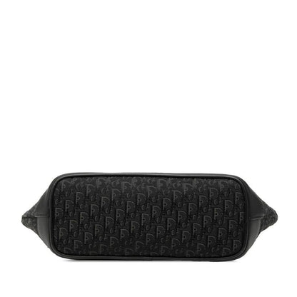 Dior Street Chic Trotter Handbag Black Leather Canvas