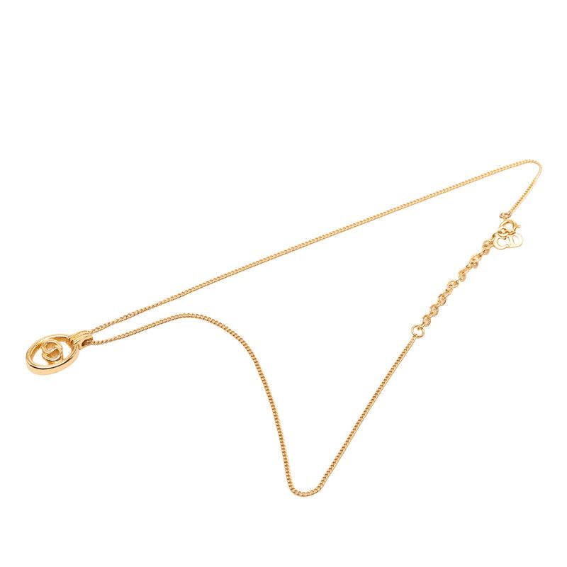 Dior Cdlogo Chain Pendant Necklace Plated
