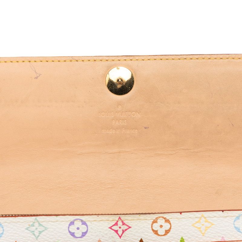 Louis Vuitton Monogram Multicolor Portefeuille Sarah Wallet Blanc White Leather