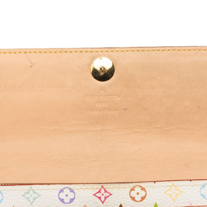 Louis Vuitton Monogram Multicolor Portefeuille Sarah Wallet Blanc White Leather