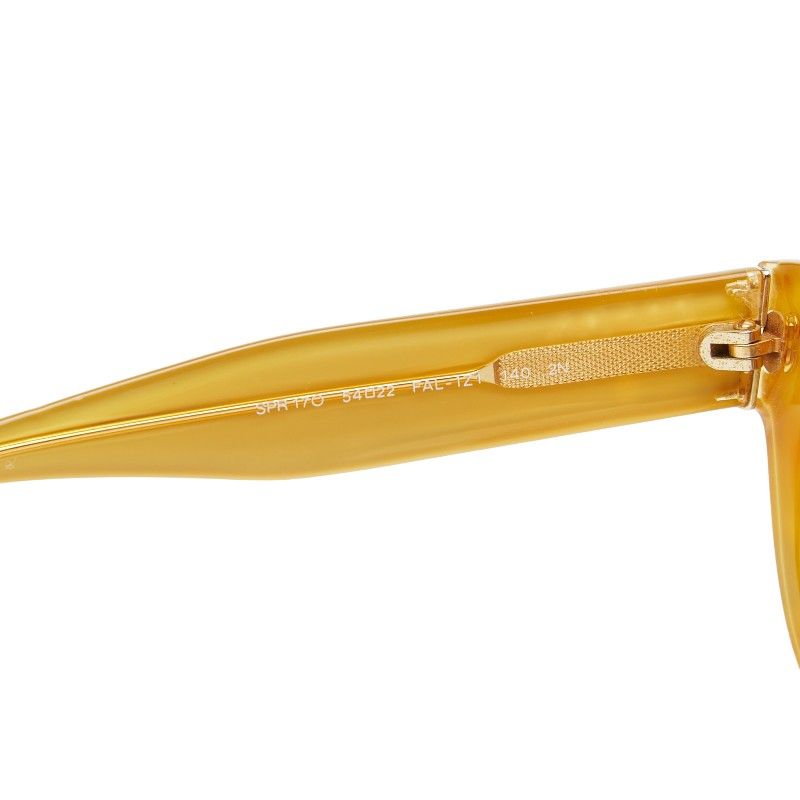 Prada Logo Cat Eye Sunglasses Brown Yellow Acetate Eyewear