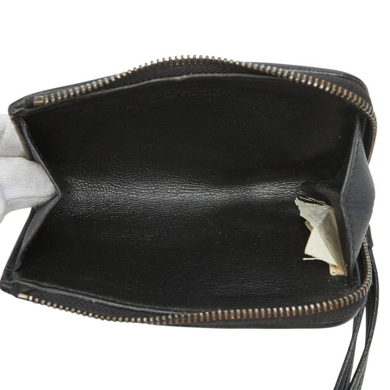 Bottega Veneta Intrecciato L-shaped Zipper Coin Purse Brown Leather