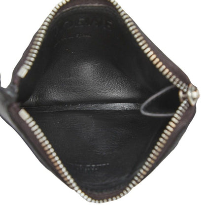 Loewe Anagram L-shaped Zipper Fragment Case Card Black Leather
