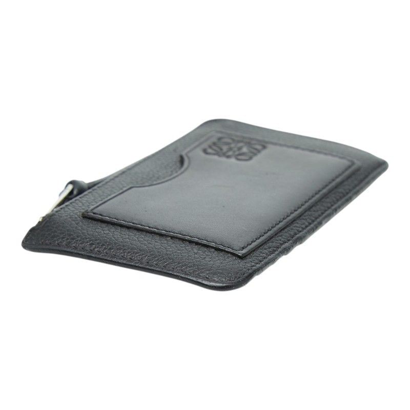 Loewe Anagram L-shaped Zipper Fragment Case Card Black Leather