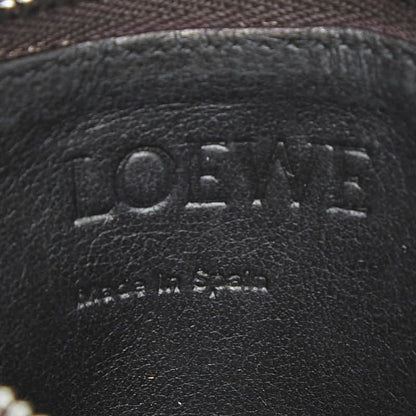 Loewe Anagram L-shaped Zipper Fragment Case Card Black Leather