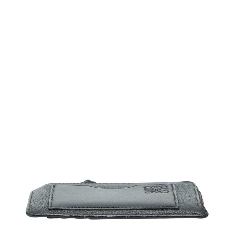 Loewe Anagram L-shaped Zipper Fragment Case Card Black Leather