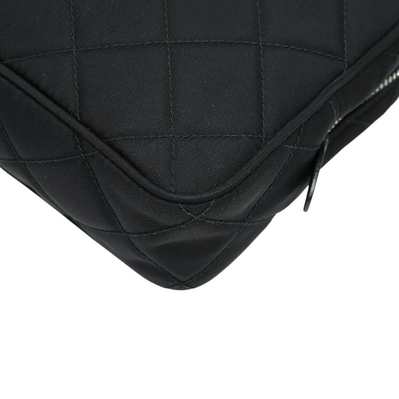Prada Chain Quilted Handbag Black Nylon