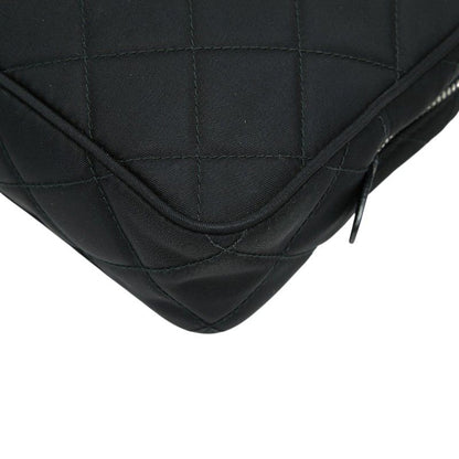 Prada Chain Quilted Handbag Black Nylon