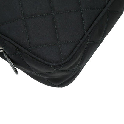 Prada Chain Quilted Handbag Black Nylon