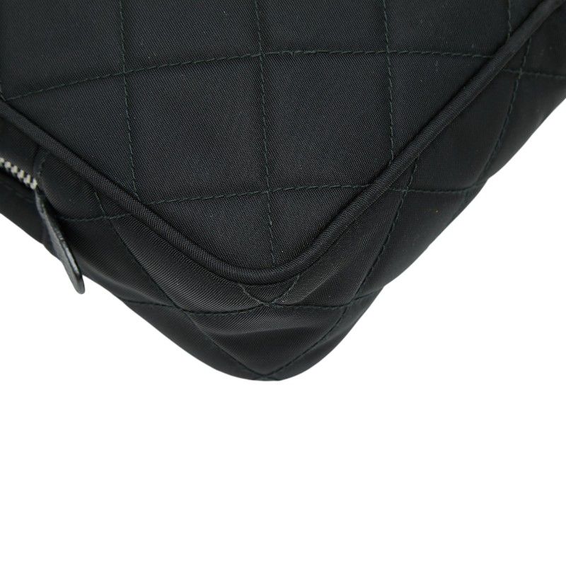 Prada Chain Quilted Handbag Black Nylon