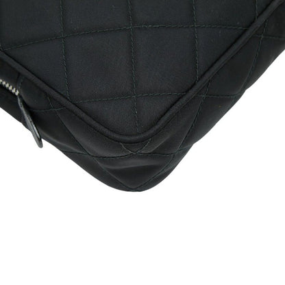 Prada Chain Quilted Handbag Black Nylon