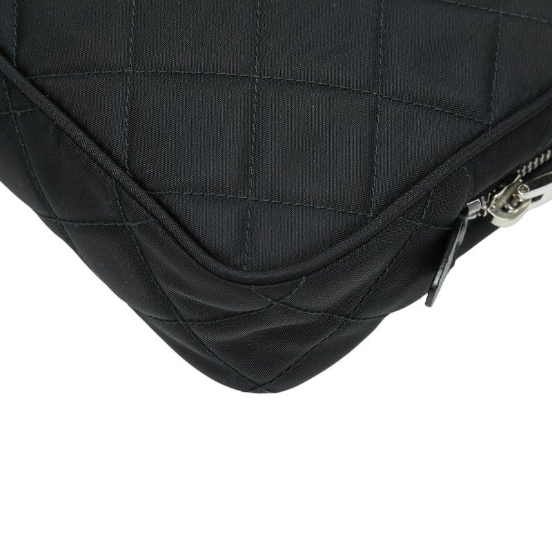 Prada Chain Quilted Handbag Black Nylon