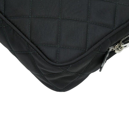 Prada Chain Quilted Handbag Black Nylon
