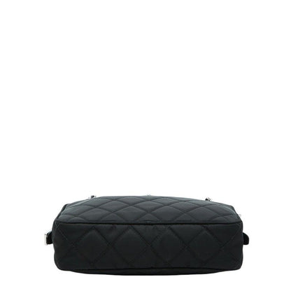 Prada Chain Quilted Handbag Black Nylon
