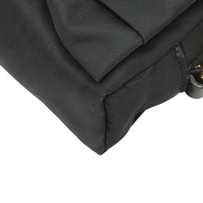 Prada Ribbon Logo Pouch Black Nylon