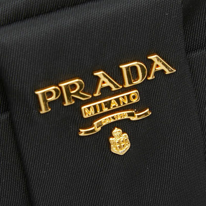 Prada Ribbon Logo Pouch Black Nylon