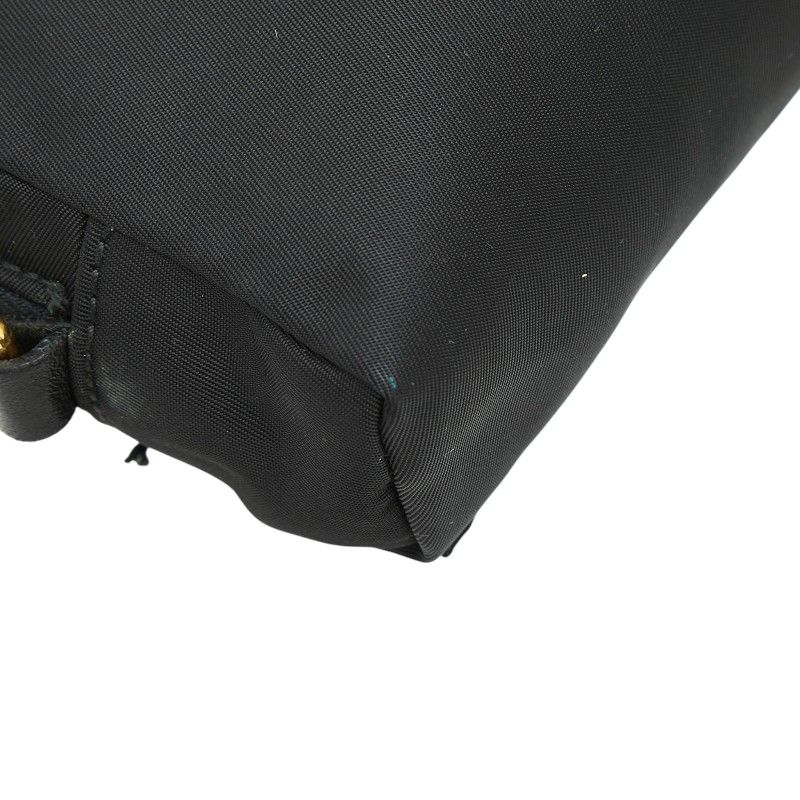Prada Ribbon Logo Pouch Black Nylon