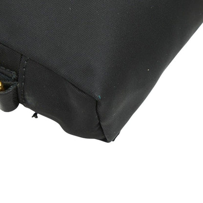 Prada Ribbon Logo Pouch Black Nylon