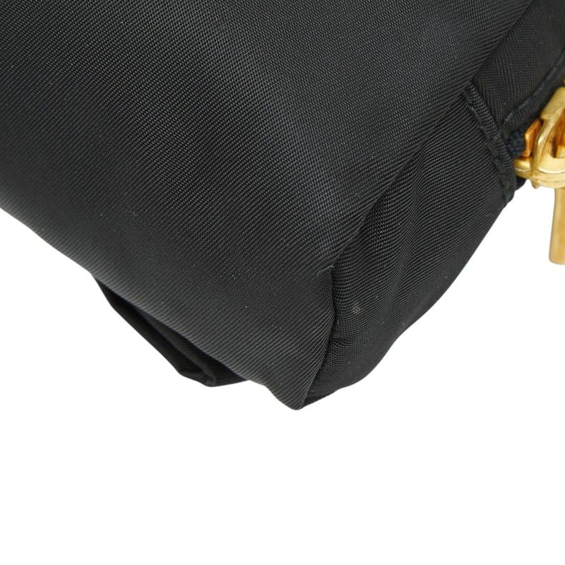 Prada Ribbon Logo Pouch Black Nylon