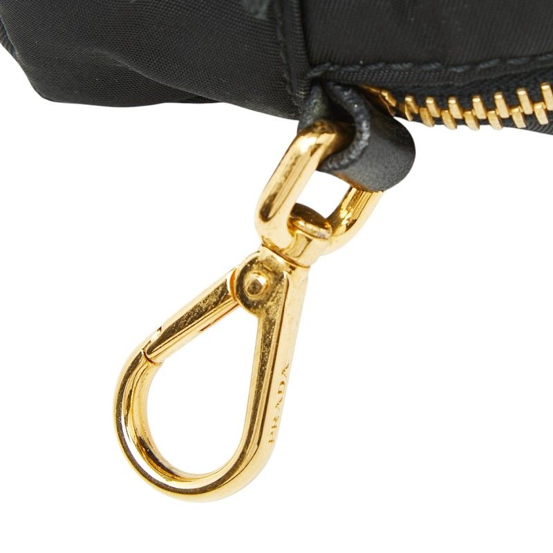 Prada Ribbon Logo Pouch Black Nylon