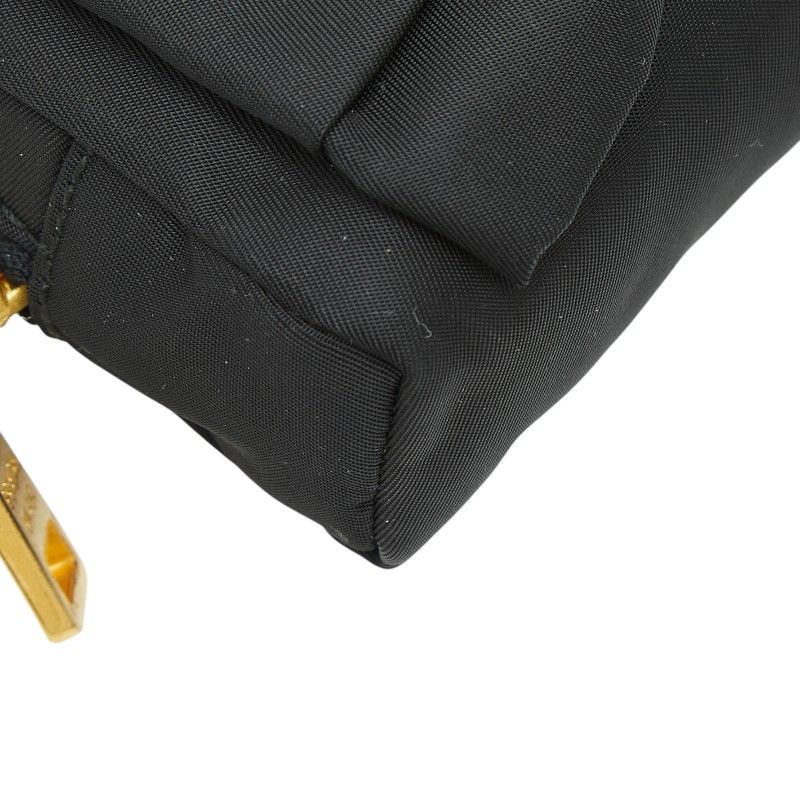 Prada Ribbon Logo Pouch Black Nylon