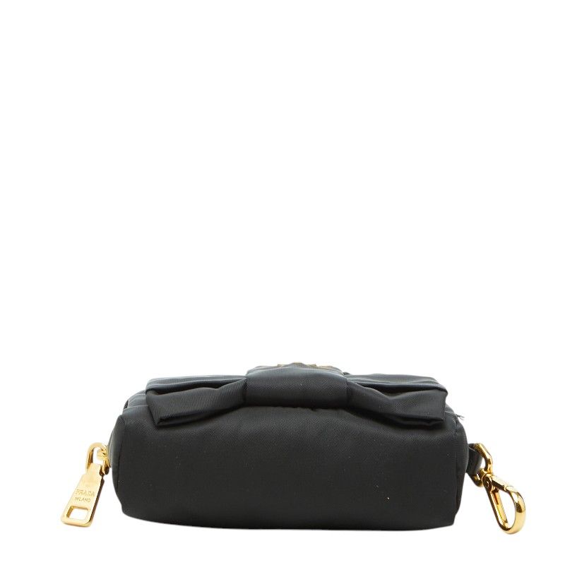 Prada Ribbon Logo Pouch Black Nylon