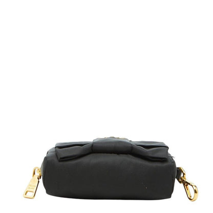 Prada Ribbon Logo Pouch Black Nylon