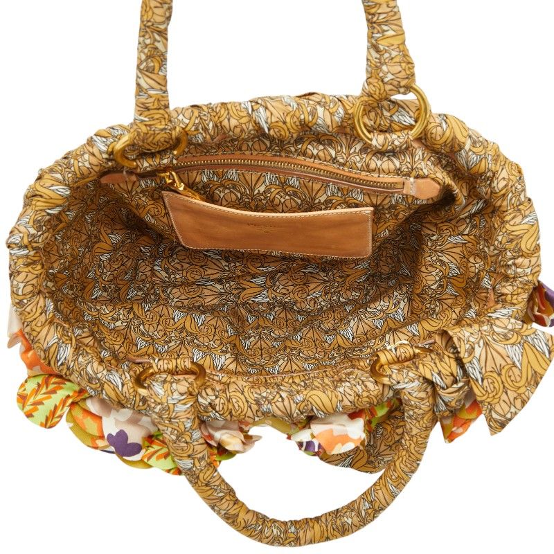 Prada Triangle Logo Plates Raffia Basket Bag Handbag Multicolor