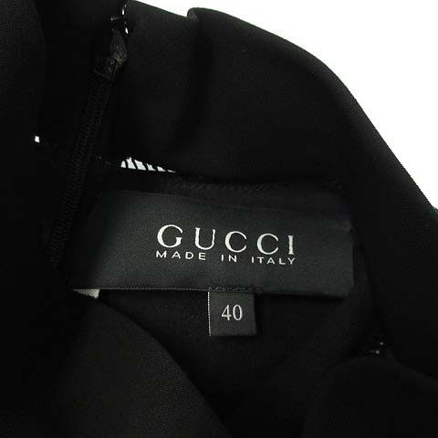 Gucci High Neck Stretch Dress Sleeveless Black 40