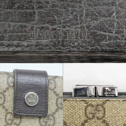 Gucci Clasp Fold Wallet GG Supreme Brown Bifold