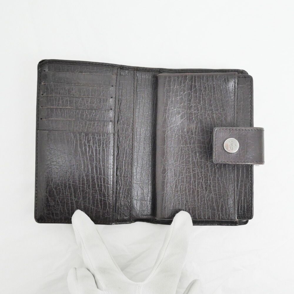 Gucci Clasp Fold Wallet GG Supreme Brown Bifold