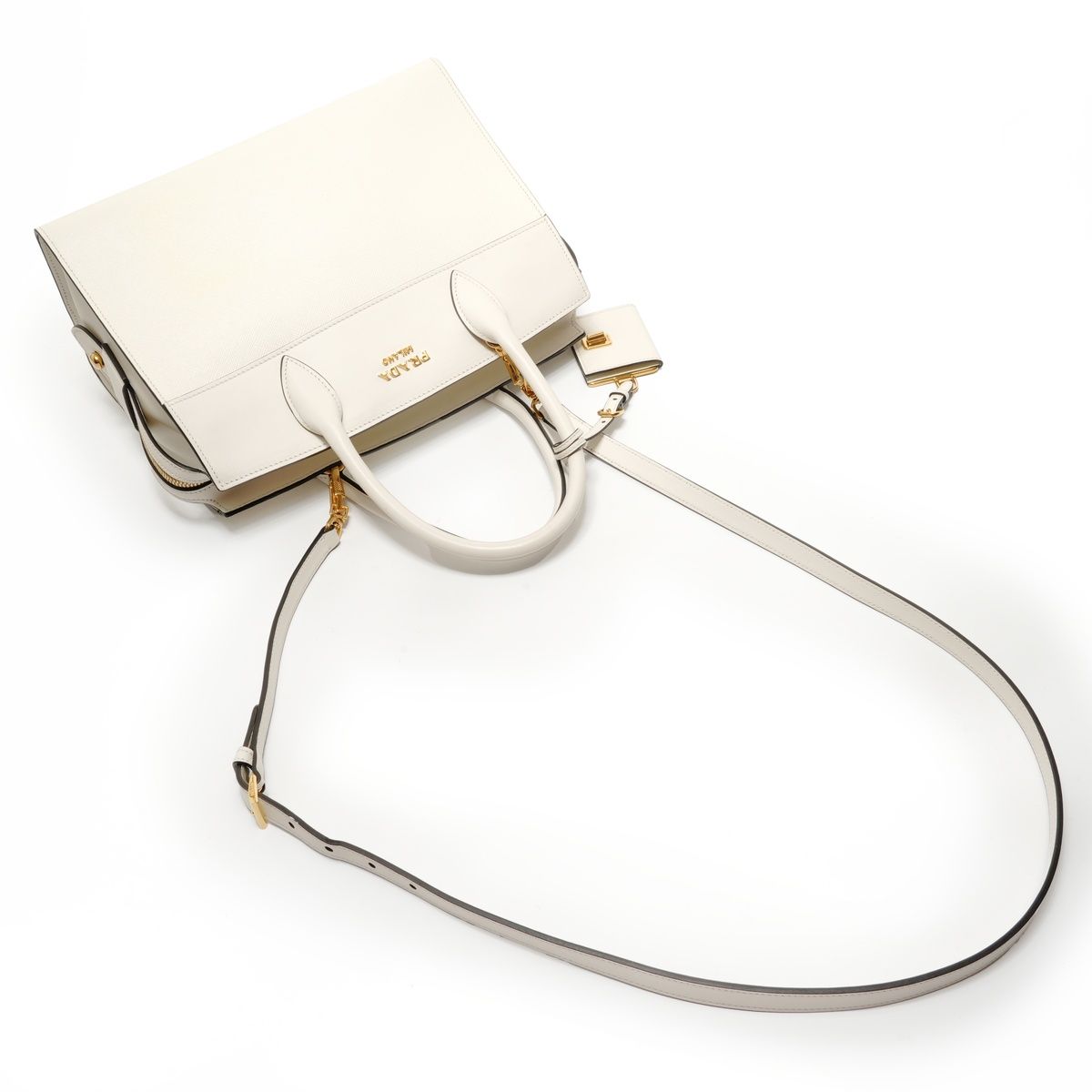 Prada Handbag Biblioteque Saffiano Leather 2-Way