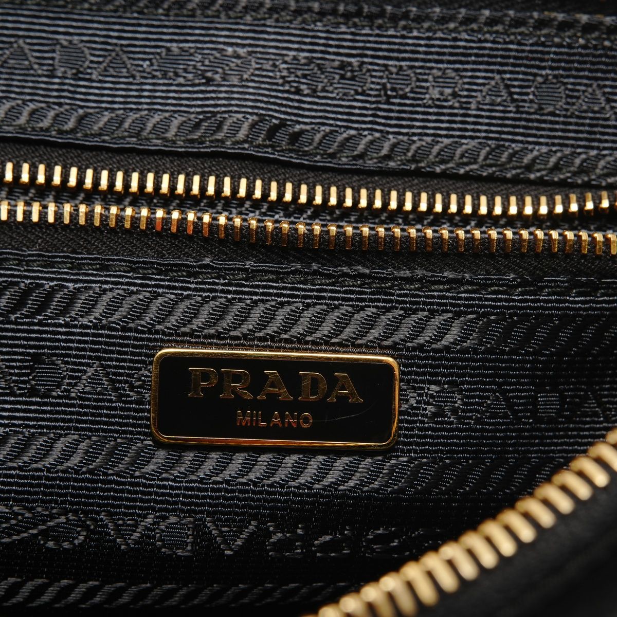 Prada Shoulder Bag Triangle Logo Nylon Saffiano Leather