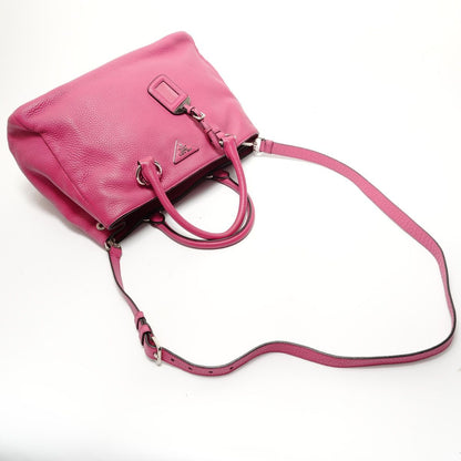 Prada Handbag Triangle Logo Leather 2-Way