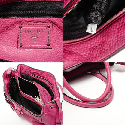 Prada Handbag Triangle Logo Leather 2-Way