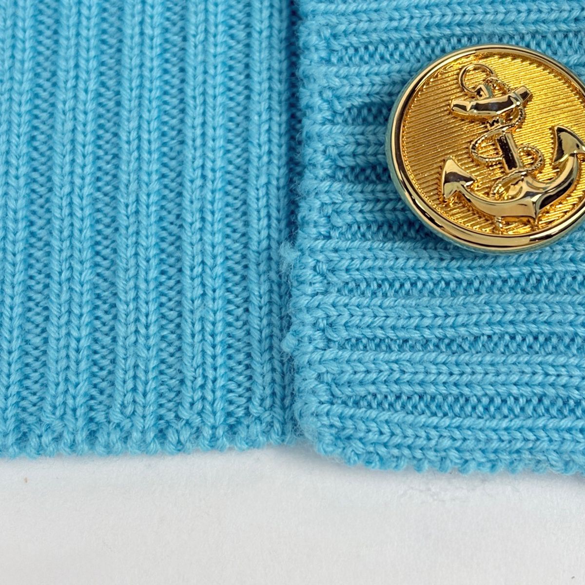Gucci GG Pattern Cardigan Crew Neck Top Wool Cotton Light Blue