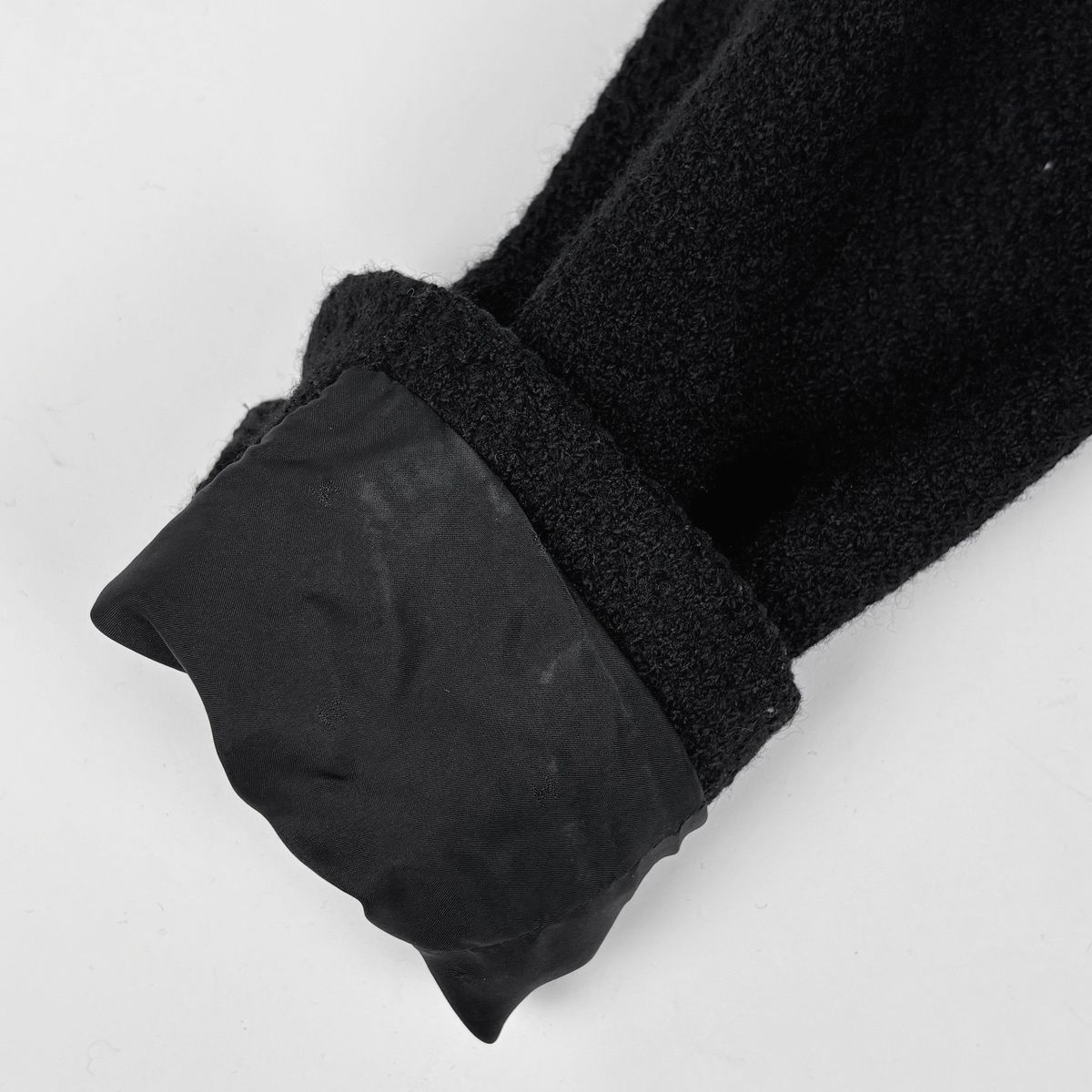 Chanel CC Logo Button Tweed Set 93c Skirt Suit Wool Black