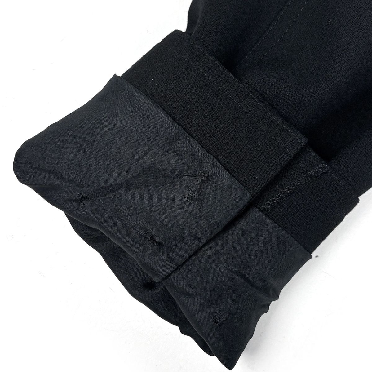 Chanel Collarless Jacket CC Logo Barley Button Wool Black
