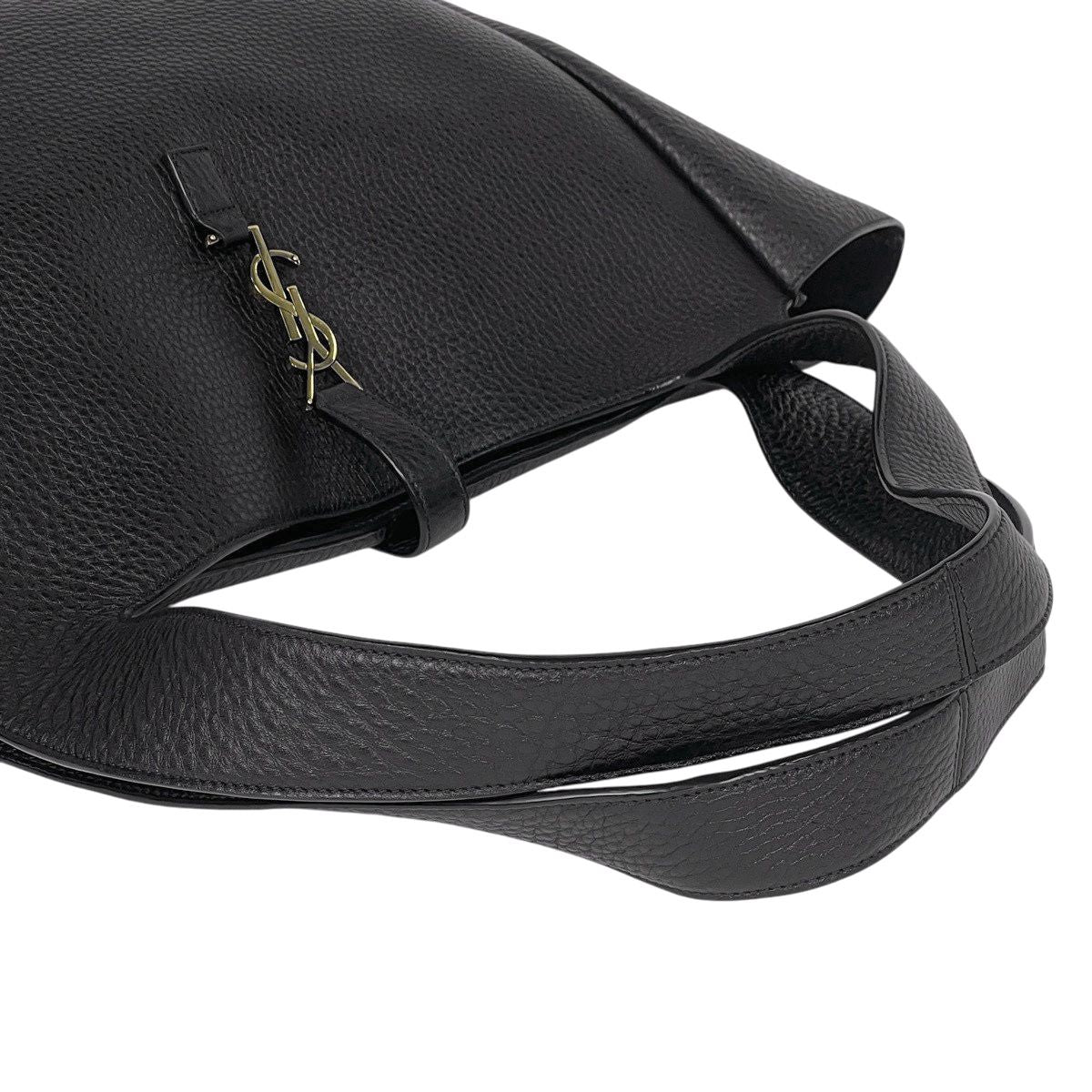 Saint Laurent le Cassette Bear Tote Leather Black