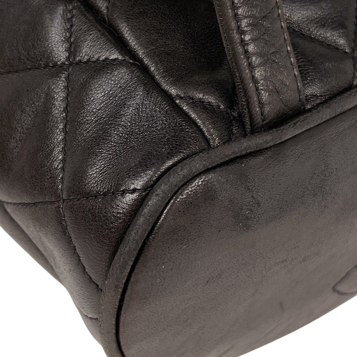 Chanel CC Logo Chain Backpack Quilted Leather Black
